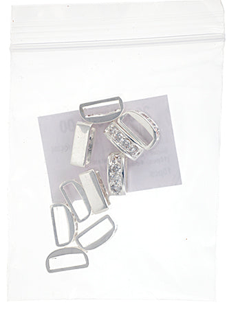 Slider - Band With Crystals (10pcs) 4mm  Lead Free / Nickel Free