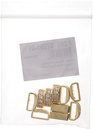 Slider - Band With Crystals (10pcs) 4mm  Lead Free / Nickel Free