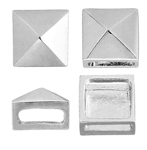 Slider - Square Spike (2pcs) 13x10mm  Lead Free / Nickel Free