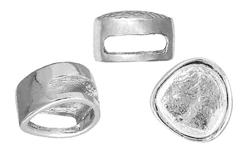 Slider- Baroque Round Hammered (3pcs) 15x13mm  Lead Free / Nickel Free