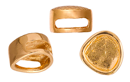 Slider- Baroque Round Hammered (3pcs) 15x13mm  Lead Free / Nickel Free