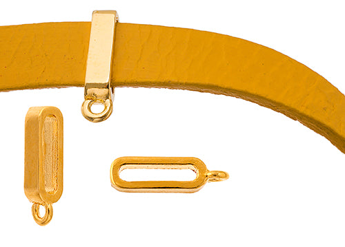 Slider - Band Smooth With Loop (5pcs) 4mm  Lead Free / Nickel Free