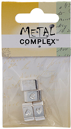 Slider - Tube With Heart (4pcs) 7.5mm  Lead Free / Nickel Free