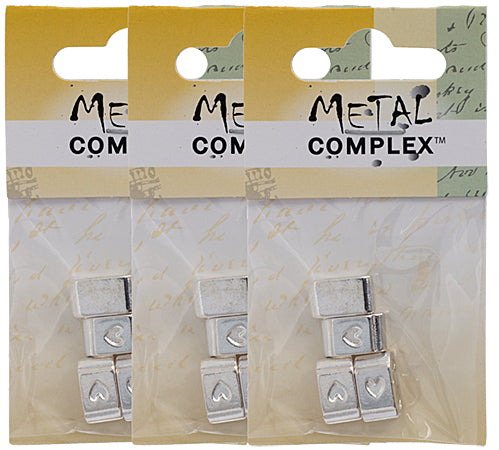 Slider - Tube With Heart (4pcs) 7.5mm  Lead Free / Nickel Free