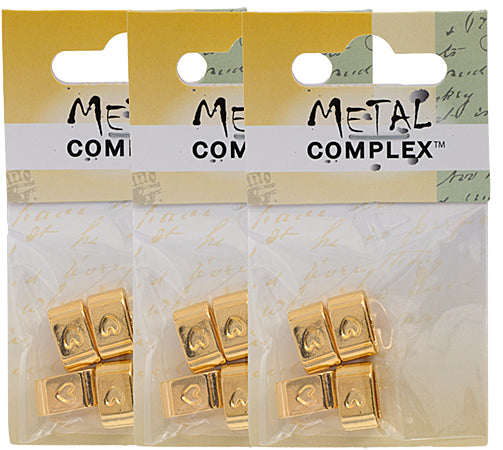 Slider - Tube With Heart (4pcs) 7.5mm  Lead Free / Nickel Free