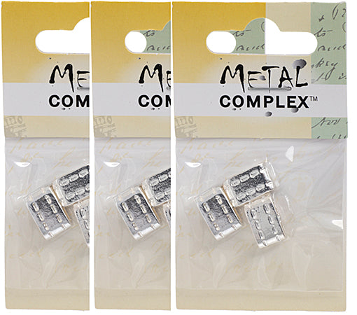 Slider - Tube With Stitching (3pcs) 8mm  Lead Free / Nickel Free