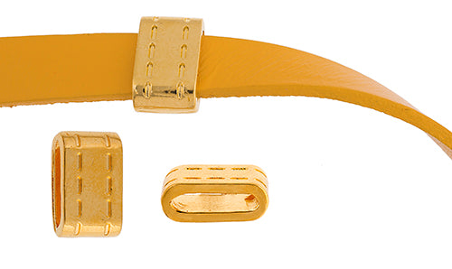 Slider - Tube With Stitching (3pcs) 8mm  Lead Free / Nickel Free