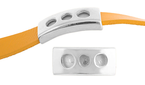 Slider - Tube 3 Holes (1pc) 28mm  Lead Free / Nickel Free