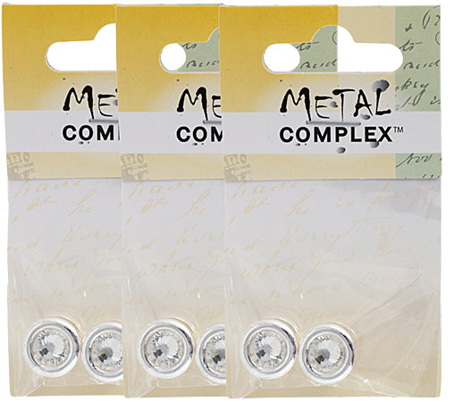 Slider - Round With Crystal (2pcs) 13mm  Lead Free / Nickel Free