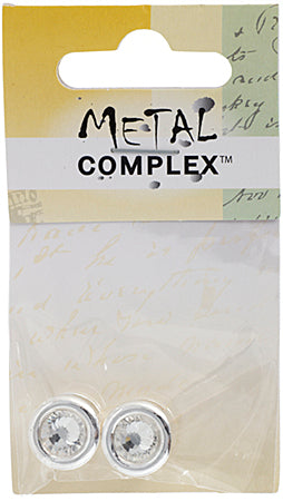 Slider - Round With Crystal (2pcs) 13mm  Lead Free / Nickel Free