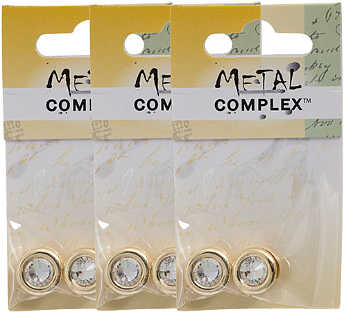 Slider - Round With Crystal (2pcs) 13mm  Lead Free / Nickel Free