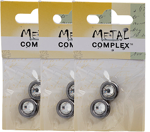 Slider - Round With Crystal (2pcs) 13mm  Lead Free / Nickel Free