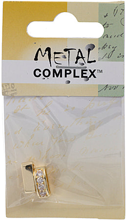 Slider - Band With Crystals (2pcs) 4mm  Lead Free / Nickel Free