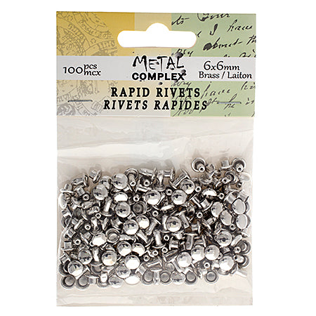 Rapid Rivet Round Cap Brass 6x6mm  (100pcs)