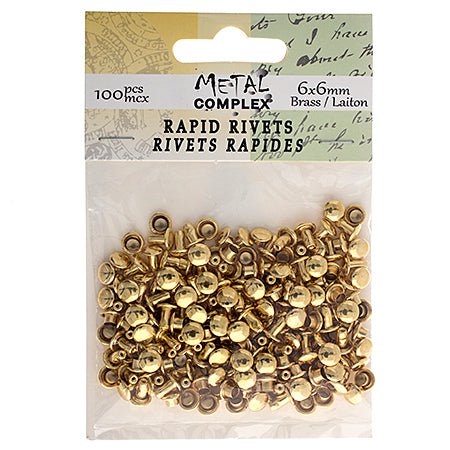 Rapid Rivet Round Cap Brass 6x6mm  (100pcs)