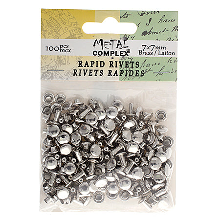 Rapid Rivet Round Cap Brass 7x7mm  (100pcs)