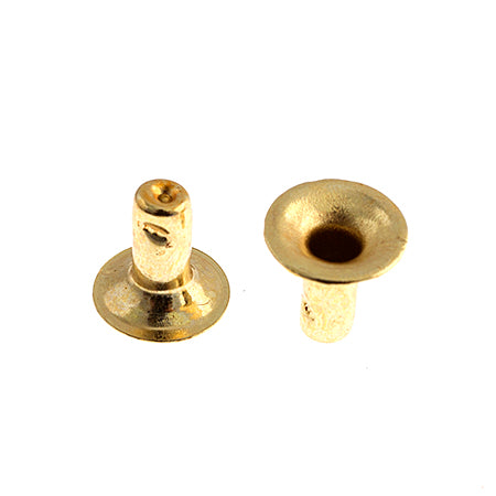 Rapid Rivet Round Cap Brass 7x7mm  (100pcs)