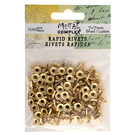Rapid Rivet Round Cap Brass 7x7mm  (100pcs)