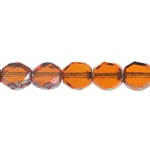 Fire-Polished 8mm Flat Facetted Bead Strung