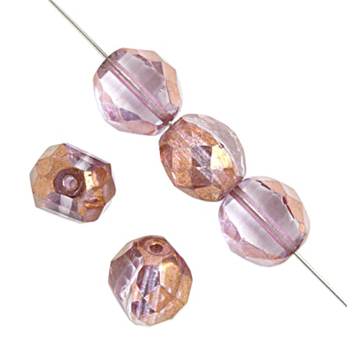 Fire-Polished 6mm Round Two Way Cut Strung 