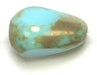 Fire-Polished 12x8mm Opaque Turquoise Marble Coated Pear Shape Bead