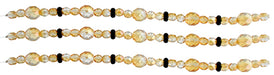 Fire-Polished Beads Mix Of 6/10mm Round Crystal/Light Apricot Half Coat & 7mm Flower Black