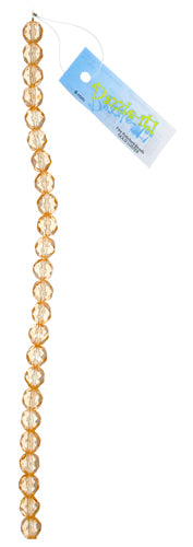 Czech Fire-Polished Round Bead 8mm Strands - Crystal/White Shades