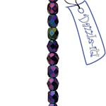 Czech Fire-Polished Round 4mm - Opaque Strands