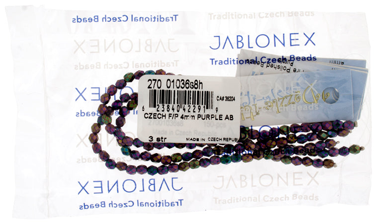 Czech Fire-Polished Round 4mm - Opaque Strands