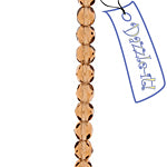 Czech Fire-Polished Round 4mm - Transparent Yellow/Brown Strands