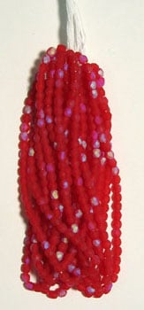 Fire-Polished Round 4mm - Transparent Red Shades Strung