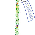 Czech Fire-Polished Round 4mm - Transparent Green Strands