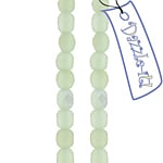Czech Fire-Polished Round 4mm - Transparent Green Strands