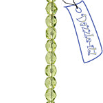 Czech Fire-Polished Round 4mm - Transparent Green Strands