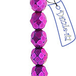 Czech Fire-Polished Round Bead 8mm Strands - Pink/Purple Shades