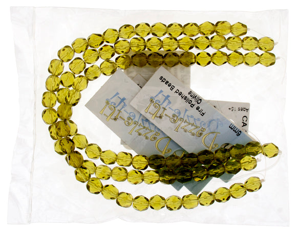 Fire-Polished 6mm Round Bead Strands