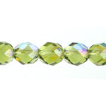 Fire-Polished 8mm Round Beads - Transparent Green Shades