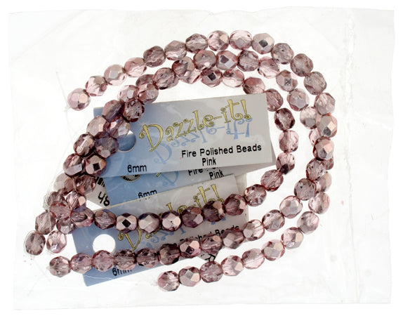 Fire-Polished 6mm Round Bead Strands