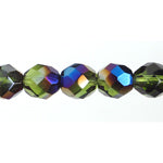 Fire-Polished 8mm Round Beads - Transparent Green Shades