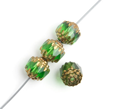 Fire-Polished Lanterns 8mm Strung Coated Ends