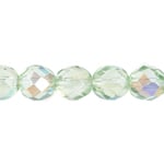 Fire-Polished 8mm Round Beads - Transparent Green Shades