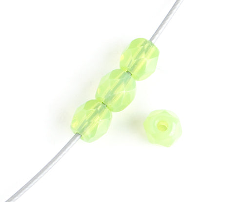 Fire-Polished Round 4mm - Opaque Green Shades