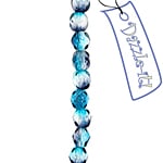 Czech Fire-Polished Round 4mm - Transparent Two Tone Strands