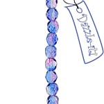 Czech Fire-Polished Round 4mm - Transparent Two Tone Strands