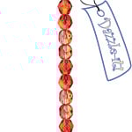 Czech Fire-Polished Round 4mm - Transparent Two Tone Strands