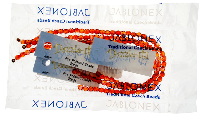 Czech Fire-Polished Round 4mm - Transparent Two Tone Strands