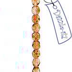 Czech Fire-Polished Round 4mm - Transparent Two Tone Strands