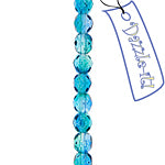 Czech Fire-Polished Round 4mm - Transparent Two Tone Strands