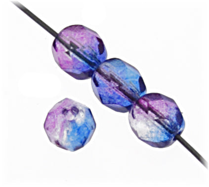 Fire-Polished 6mm Round Bead Strands - Two-Tone