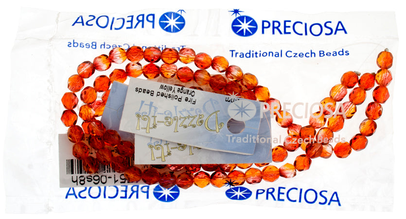 Fire-Polished 6mm Round Bead Strands - Two-Tone